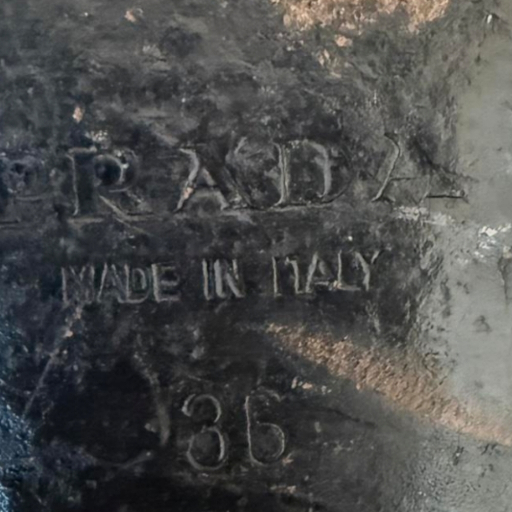 Prada Black Patent Leather Ballet Flats with Silver Bow - Picture 7 of 9